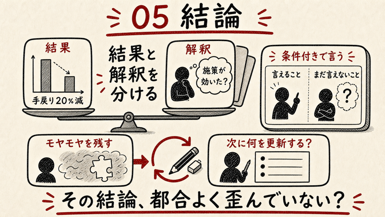 結論:結果と解釈を分ける